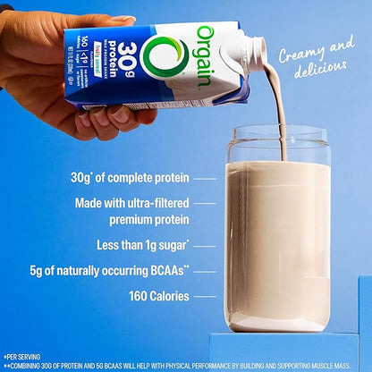 Orgain 30g High Protein Shake, Dairy Isolate Milk Protein, Fruity Cereal, 5g BCAAs, <1g Sugar Per