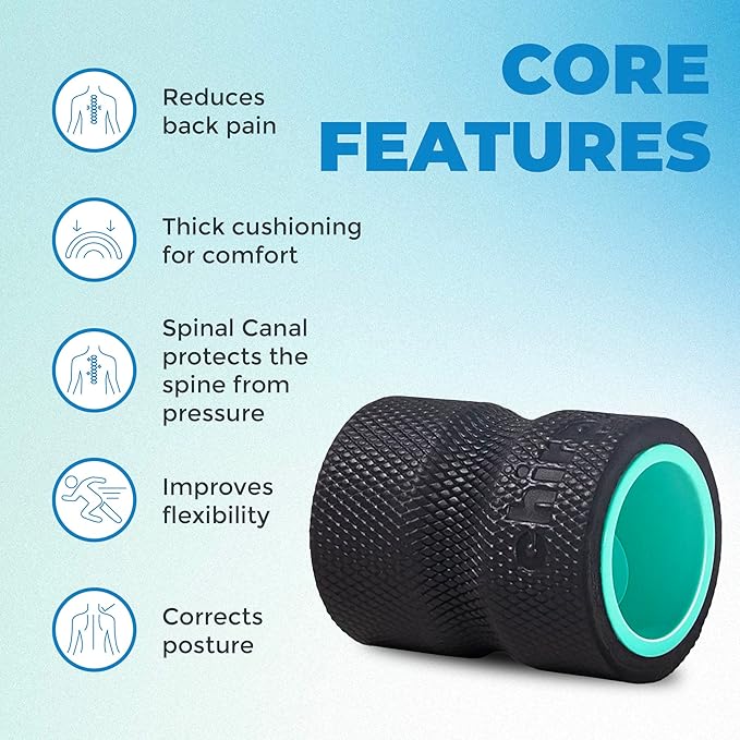 Chirp Wheel Foam Roller ??Targeted Back & Neck Relief, Lumbar Spine Stretcher, Spinal Decompression