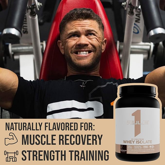 Rule 1 Naturally Flavored R1 Protein Whey Isolate - Clean Formula with 25g Protein & 6g BCAA