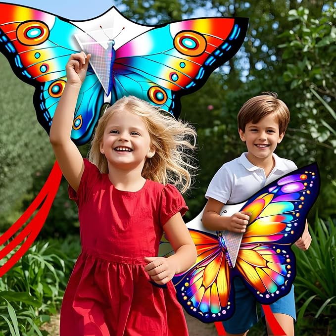 Xida Butterfly Kite for Kids & Adults, Easy to Fly, Ages 4-8, Large Kite with 300ft Handle, Perfect