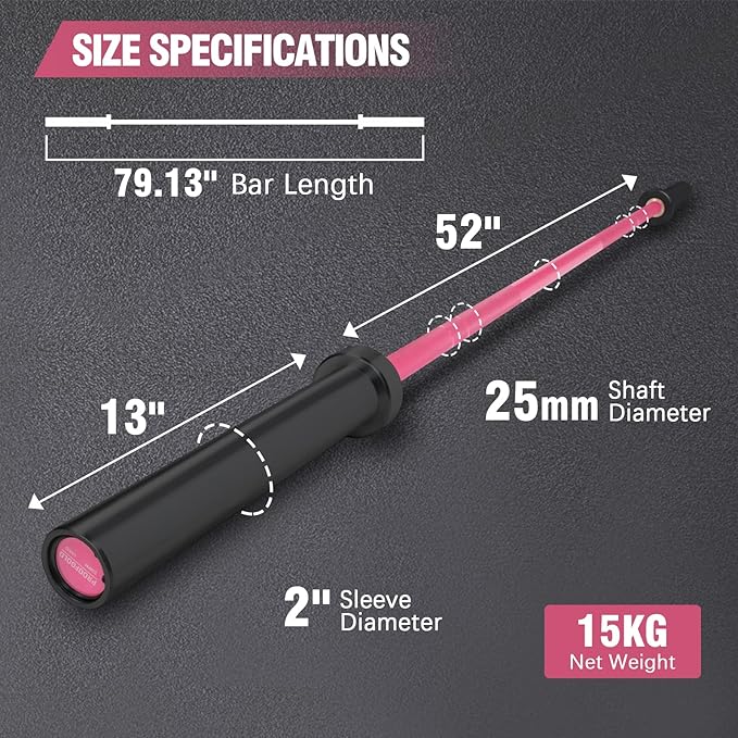 PROOFGOLD 6.6ft/7ft Olympic Barbell Bar 35Lb(15kg)/45LB(20kg) Barbell,Bench Press Bar for Squats