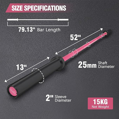 PROOFGOLD 6.6ft/7ft Olympic Barbell Bar 35Lb(15kg)/45LB(20kg) Barbell,Bench Press Bar for Squats