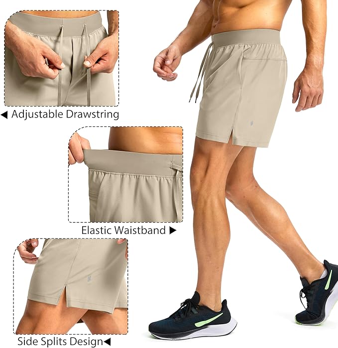 Men's Running Shorts with Zipper Pockets 9 Inch/ 7 Inch / 5 Inch Lightweight Quick Dry Gym Workout