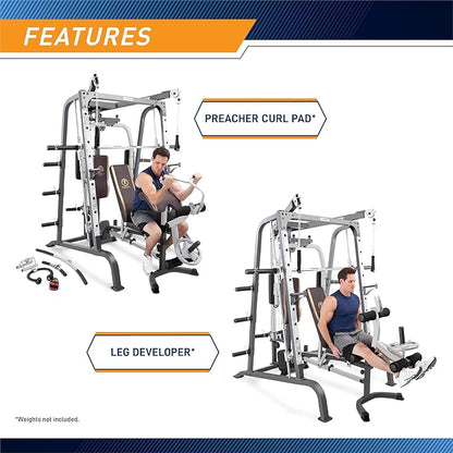 MARCY Smith Cage Workout Machine Full Body StrengthTraining Home Gym Equipment System with Leg