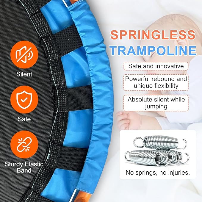 Ativafit 36inch Mini Toddler Trampoline for Kids Ages 2-6 Indoor Outdoor Folding Small Rebounder
