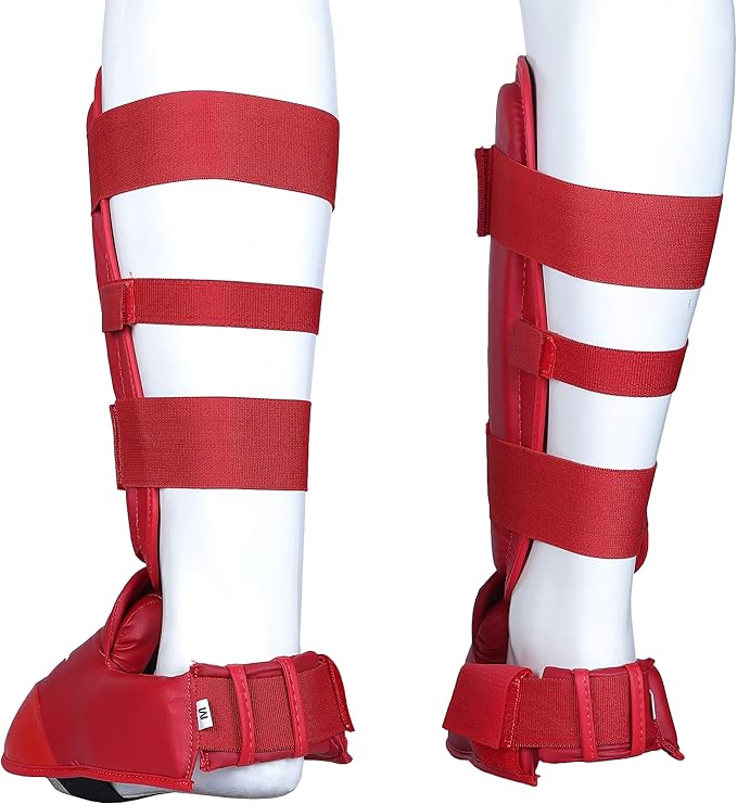 Twister WKF Karate Shin Guards | Taekwondo Shin-N-Step | Detachable Shin Guards with Foot