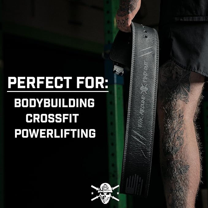 Weight Lifting Belt - Lever Gym Belt for Weightlifting, 10mm Leather Weight Belt for Men - 4 Inches