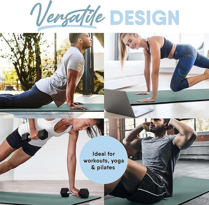 MICRODRY Deluxe Fitness Exercise Yoga Mat for Home & Gym, Extra Thick for High Impact Training