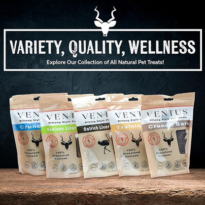 VENTUS Jerky Crunch Stix - Single Ingredient High Protein Dog Training Treats, Wild Venison
