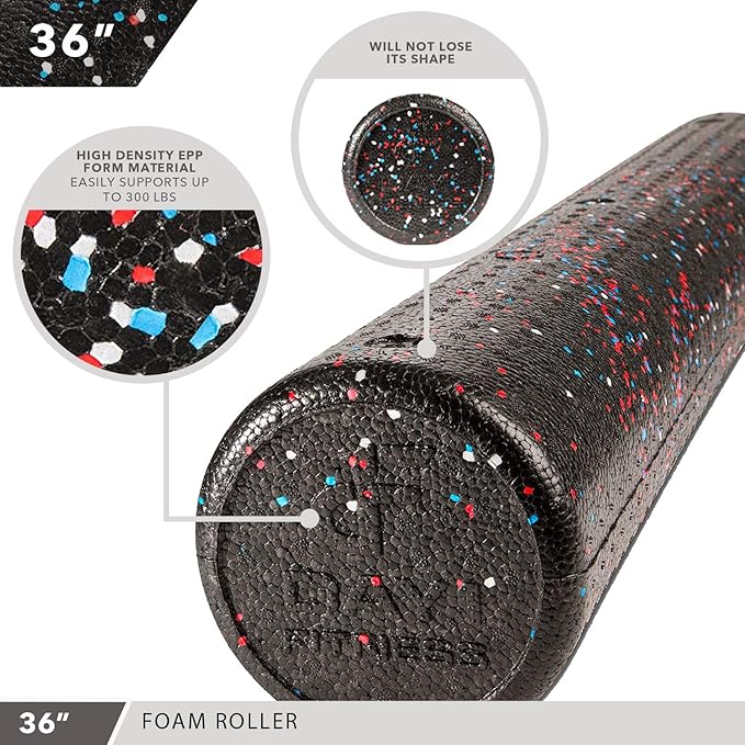 High-Density Round Foam Rollers - 4 Size and 8 Color Options - Massage Rollers for Stretching, Deep