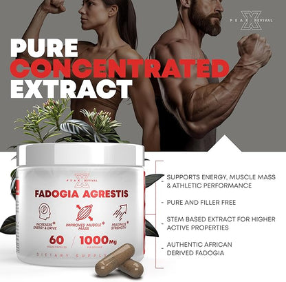 Fadogia Agrestis 1000mg Per Serving Supplement - Potent Extract to Increase Energy, Athletic