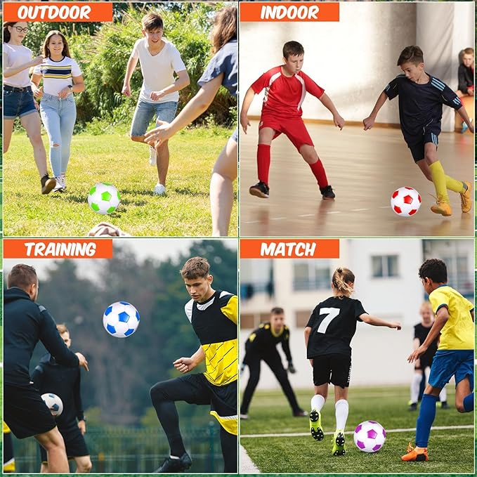 12 Set Christian Charity Donation Supplies Soccer Balls with Pumps and Drawstring Bags Soccer