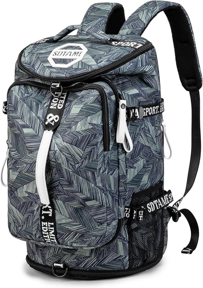 Gym Duffle Bag Backpack with Shoe Compartment,4 ways Travel Backpack for Women and
