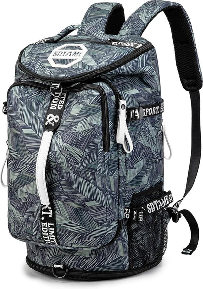 Gym Duffle Bag Backpack with Shoe Compartment,4 ways Travel Backpack for Women and