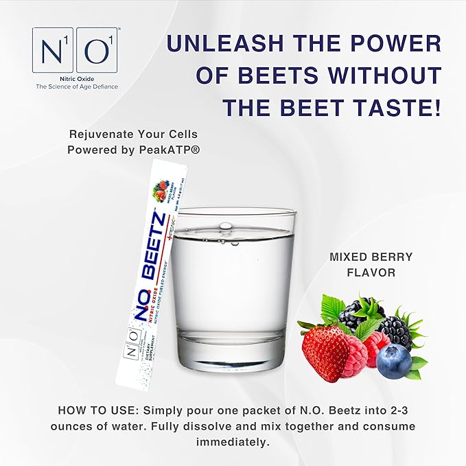 N.O. Beetz Nitric Oxide Supplement for Pre-Workout & Endurance | Beetroot, Peak ATP & Electrolytes