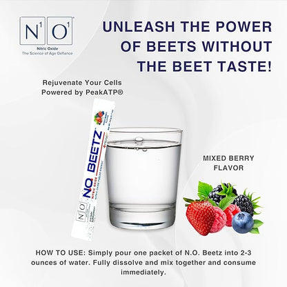 N.O. Beetz Nitric Oxide Supplement for Pre-Workout & Endurance | Beetroot, Peak ATP & Electrolytes