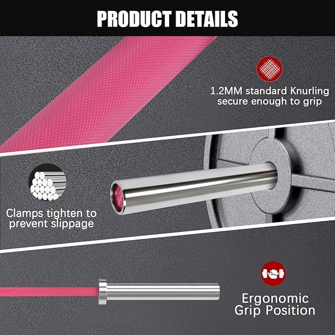 PROOFGOLD 6.6ft/7ft Olympic Barbell Bar 35Lb(15kg)/45LB(20kg) Barbell,Bench Press Bar for Squats