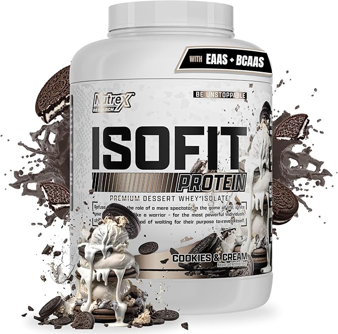 Nutrex Research IsoFit Whey Protein Powder Instantized 100% Whey Protein Isolate (70 Servings