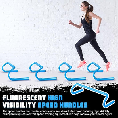 Wettarn 10 Pcs Speed Agility Training Hurdles Detachable Durable Hurdle Agility Plyometric and All