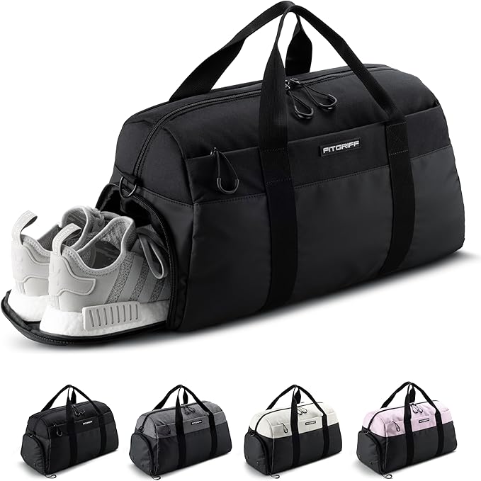 Fitgriff® Gym Bag V2 for Men and Women with Shoe & Wet Compartment - Duffle Bag for Travel, Sports
