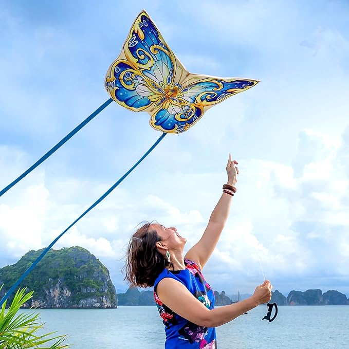 Xida Butterfly Kite for Kids & Adults, Easy to Fly, Ages 4-8, Large Kite with 300ft Handle, Perfect