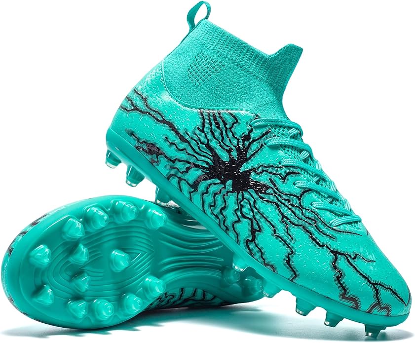 Kids Soccer Cleats Boys Girls Training Football Cleats Youth High-top Soccer Shoes for Little/Big