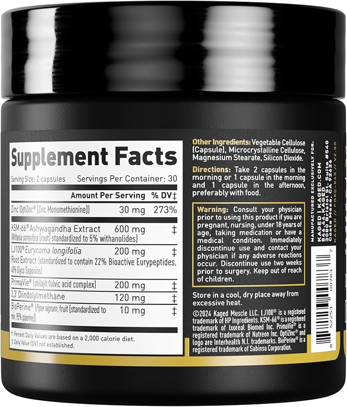 Kaged Test Capsules | Unflavored | Testosterone Booster Ferodrox | Premium Hormone Managment |