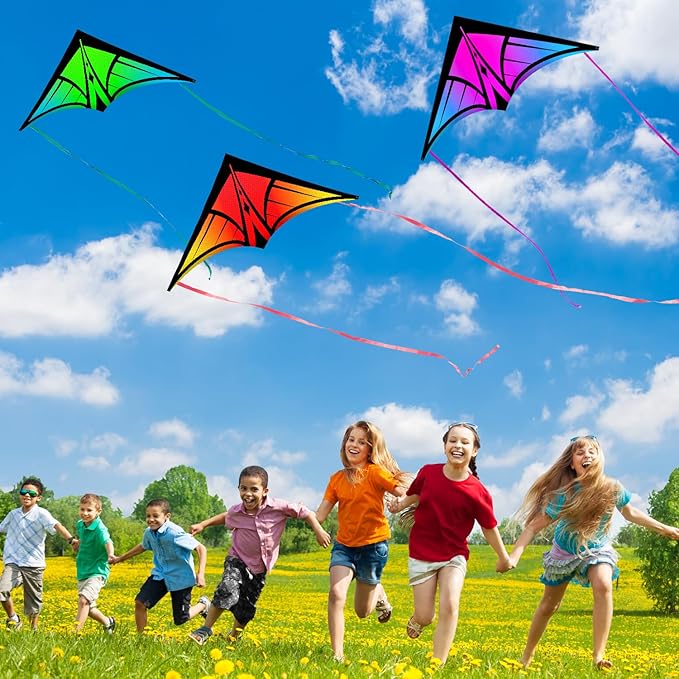 Large Delta Kite for Kids & Adults - Easy to Fly Outdoor Kites for Kids Ages 8-10, Perfect for