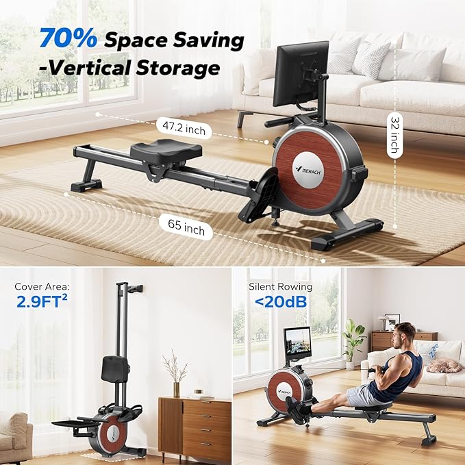 MERACH Rowing Machines for Home, Magnetic Rowing Machine with 16 Levels, Rower Machine of Quiet