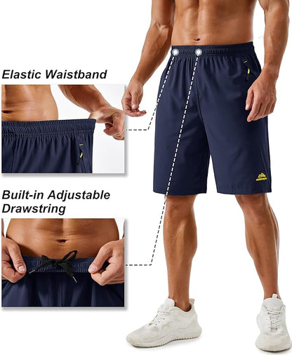 TACVASEN Men's Running Athletic Shorts 9" Quick Dry Workout Gym Shorts Lightweight Summer Shorts 3
