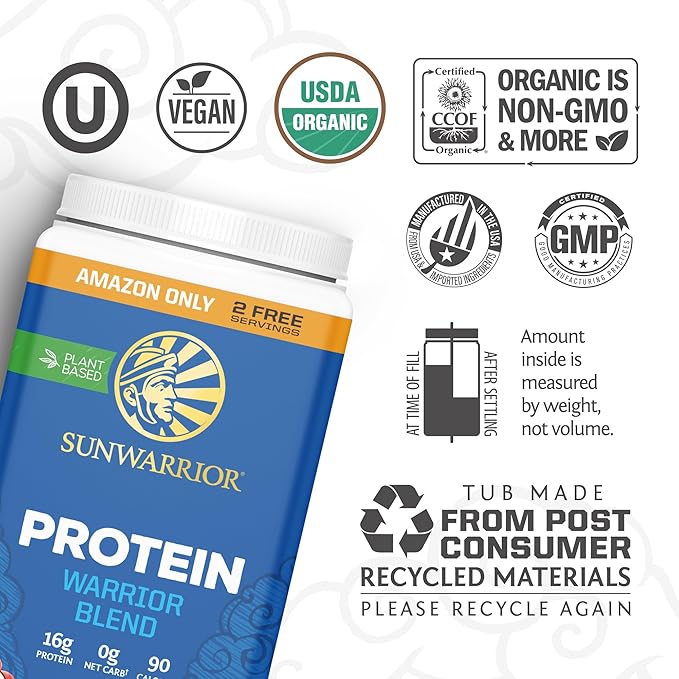 Organic Plant Based Protein Powder | Vegan Organic Protein Powder Chocolate Flavored with BCAA