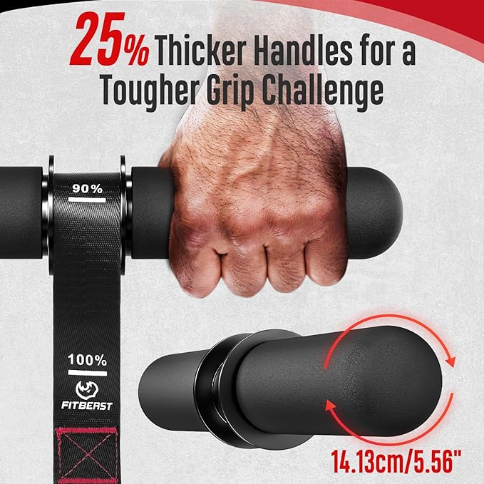 FitBeast Forearm Strengthener & Forearm Exerciser, Wrist Roller with Thicker Handle, Forearm