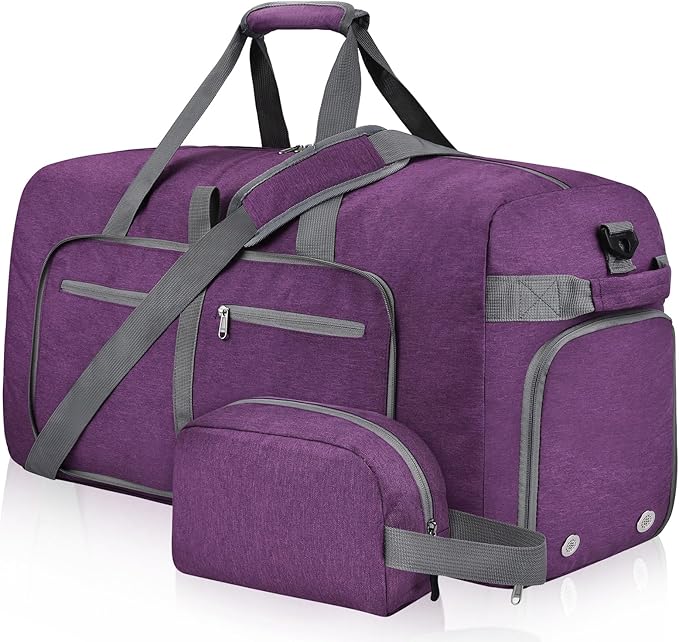 Felipe Varela Duffle Bag with Shoes Compartment and Adjustable Strap,Foldable Travel Duffel Bags