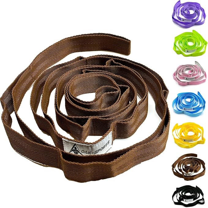 Stretching Strap Yoga Strap with Loops, Stretch Straps for Physical Therapy, Non-Elastic Exercise