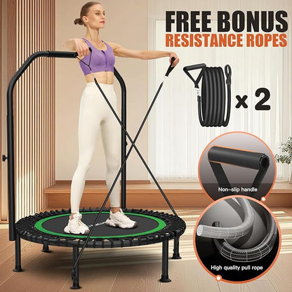 Bungee Rebounder Trampoline,ANCHEER 40" Foldable Fitness Trampoline with 4-Level Adjustable