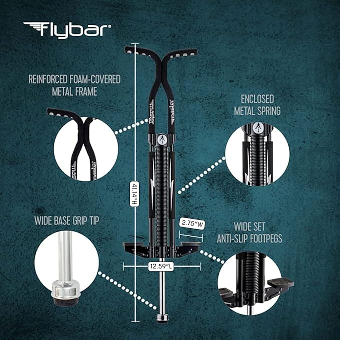Flybar Master Pogo Stick for Kids Ages 9+, 80–160 lbs – Easy Grip Handles – Active Exercise Toy for