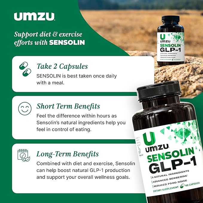 UMZU Sensolin GLP-1 Metabolic Support Supplement, Boost GLP-1 Production, Reduce Food Noise