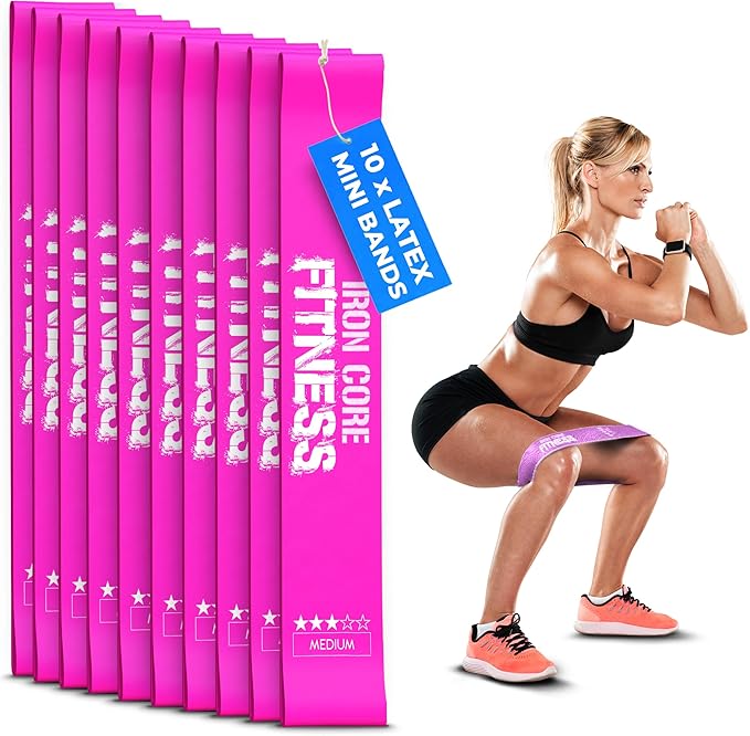 Latex Mini Resistance Bands Sets for Trainers, Bootcamp, Gym for Men and Women in Fun Colors