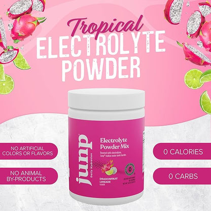 JUNP Electrolytes Powder No Sugar No Carbs - Dragonfruit Limeade Keto Electrolyte Drink Mix