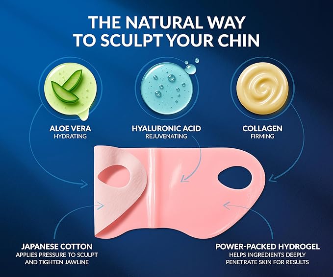 STYLIA V Line Lifting Collagen Face Mask - Double Chin Strap for Women - Jawline Shaper Face Lift
