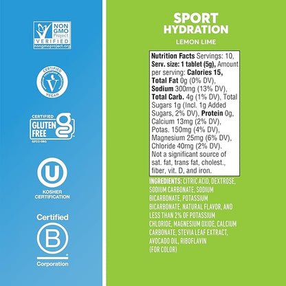 Nuun Sport Electrolyte Tablets with Magnesium, Calcium, Potassium, Chloride & Sodium, Gluten Free &