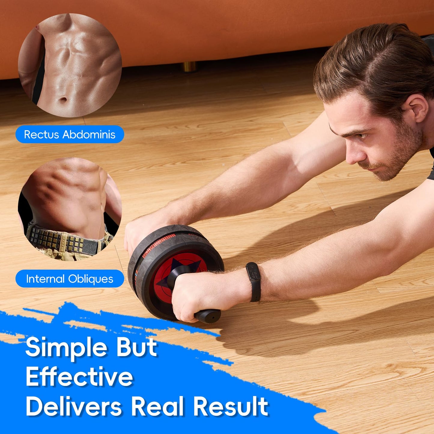 Ab Roller Wheel for Abs Workout - Abdominal Exercise Equipment with 2 Knee Pads for Home Gym, Core