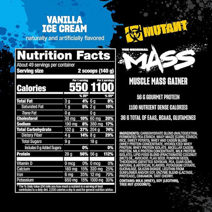 Mutant Mass | Weight Mass Gainer Protein Powder - high Calorie Protein Powder for Muscular Mass