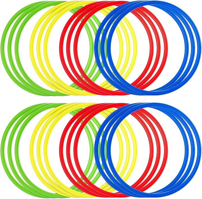 Juvale Agility Rings for Training - 24-Pack, 15.75-Inch, Red, Yellow, Blue & Green - Speed Agility