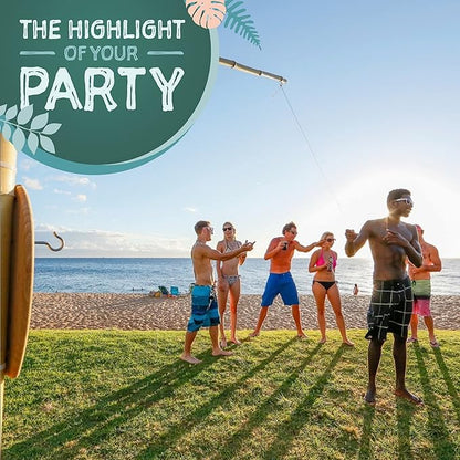 Tiki Toss Ring Toss Game for Adults & Kids - Hook and Ring Games with String and Hooks for