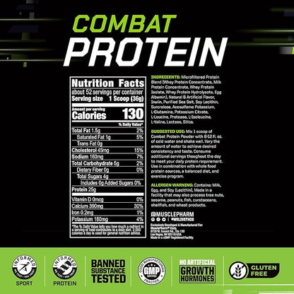 Muscle Pharm Combat Protein Powder, Horchata Flavor, Fuels Muscles for Productive Workouts, 5