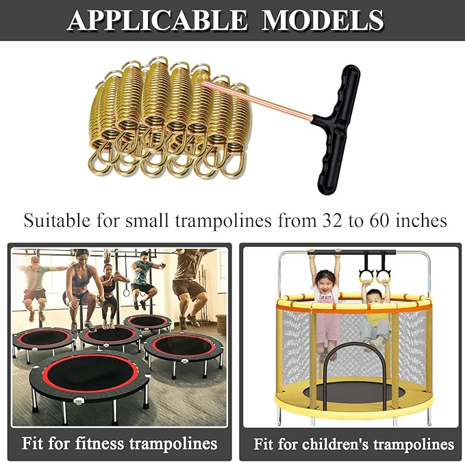 3.7'', 6.5'', 7'' Trampoline Springs,16pcs Heavy Duty Stainless Steel Replacement Trampoline