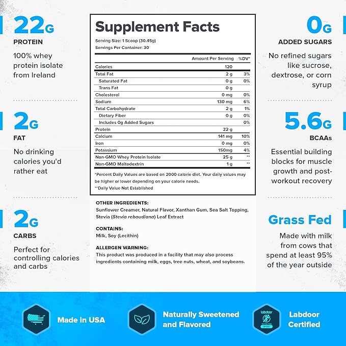 LEGION Whey+ Protein Whey Isolate from Grass Fed Cows - Whey Protein Isolate Powder Low Calorie