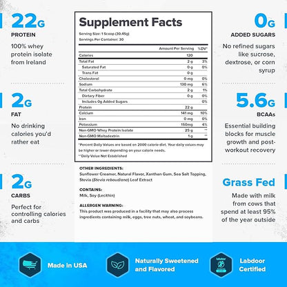 LEGION Whey+ Protein Whey Isolate from Grass Fed Cows - Whey Protein Isolate Powder Low Calorie