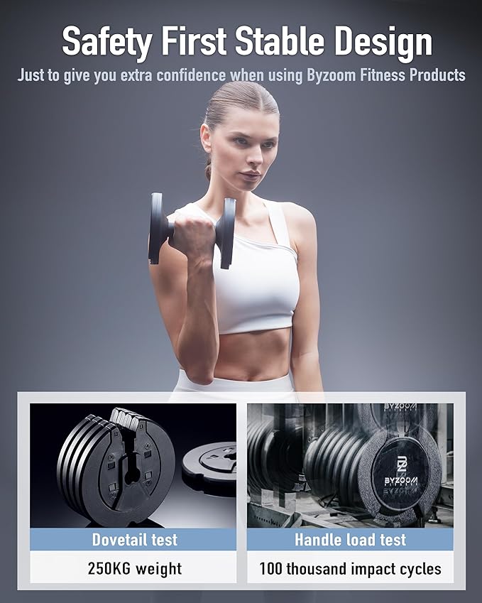 Adjustable Dumbbell – 12.5/25lb Single Unit OR Set of 2 – 5-in-1 Adjustable Weight for Home Gym